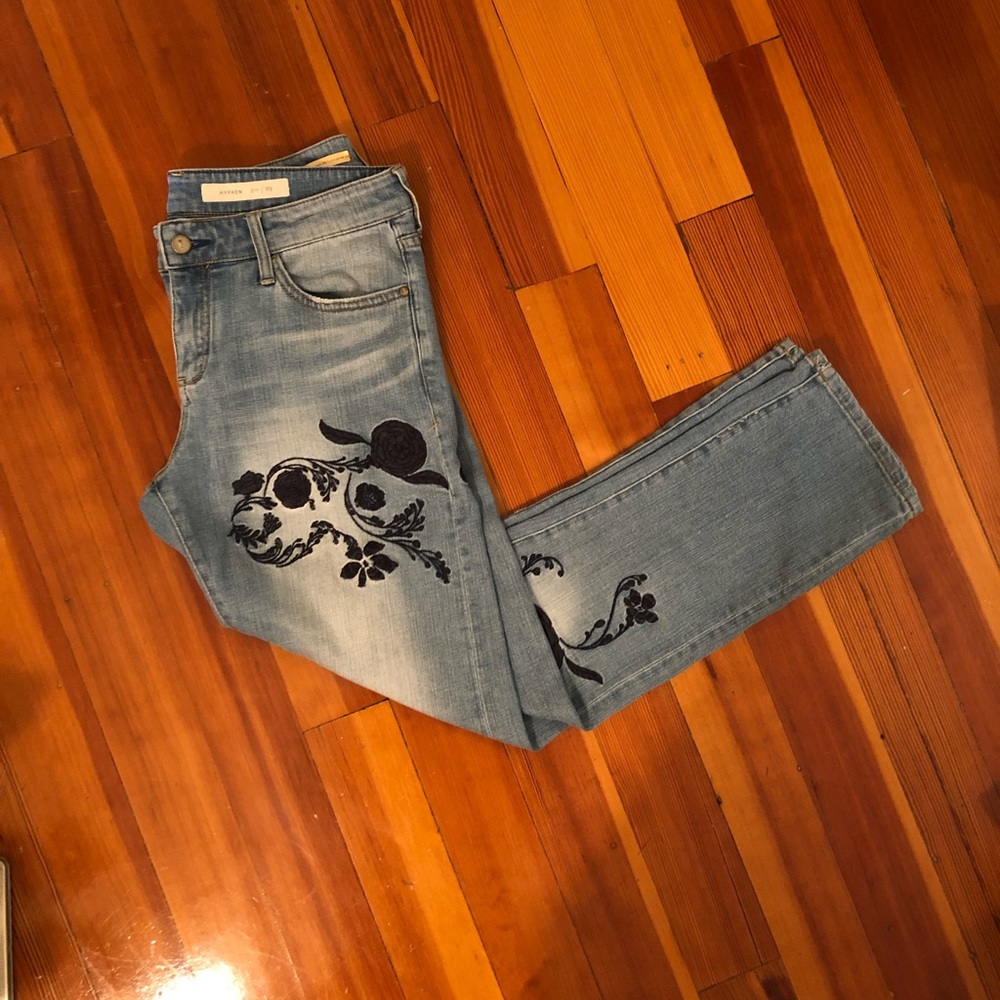 Pilcro Embroidered Boyfriend Jeans